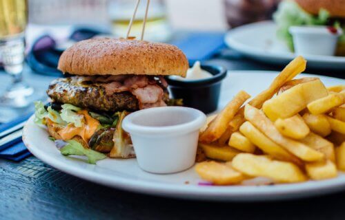 Western diet: Hamburger and fries