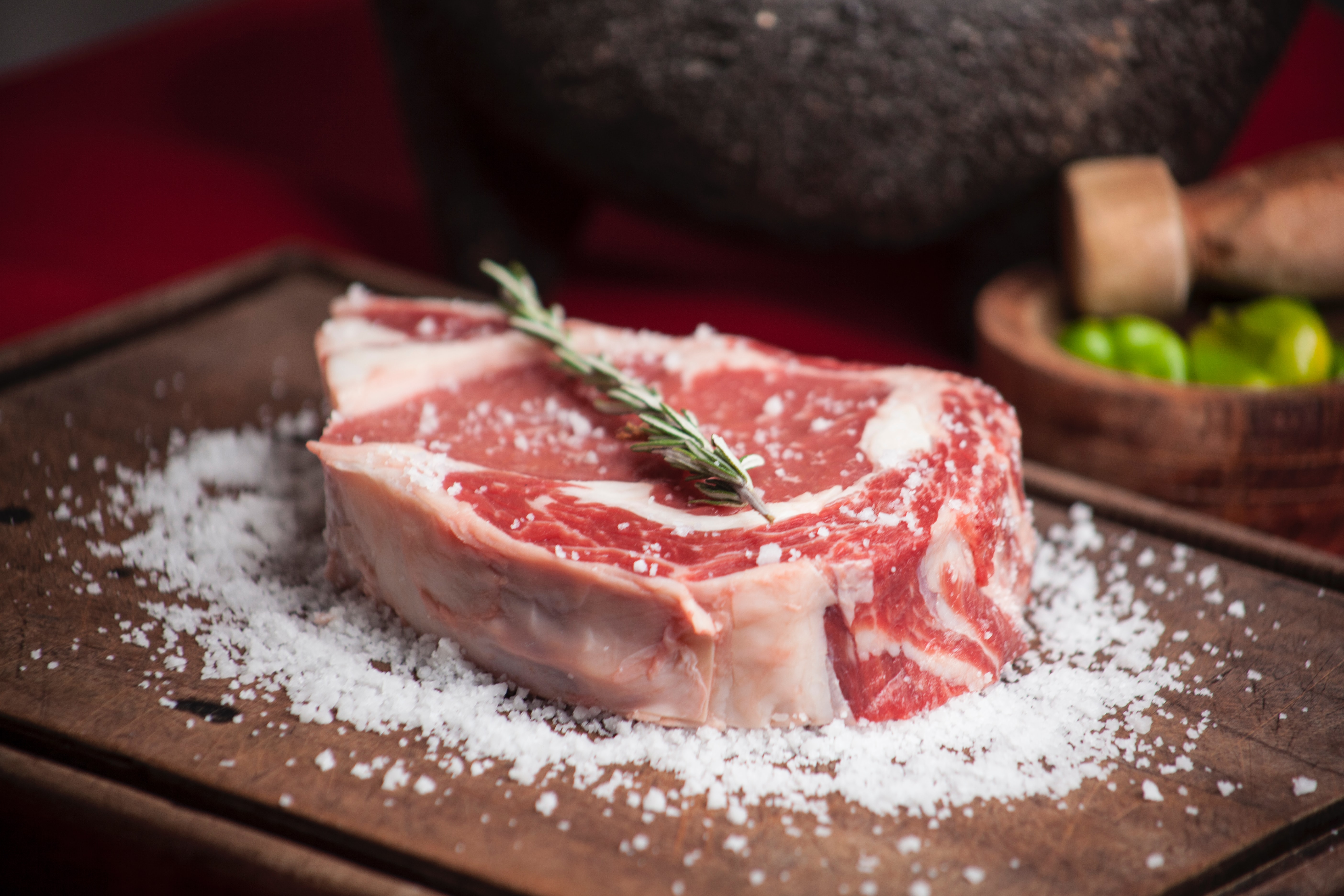 Red meat: Steak being prepared